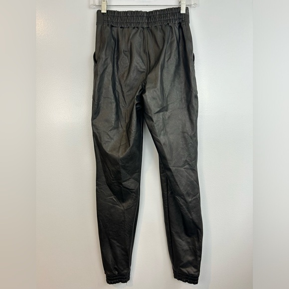 SPANX Faux Leather Black Jogger Pants Vegan Size XS - Picture 8 of 12